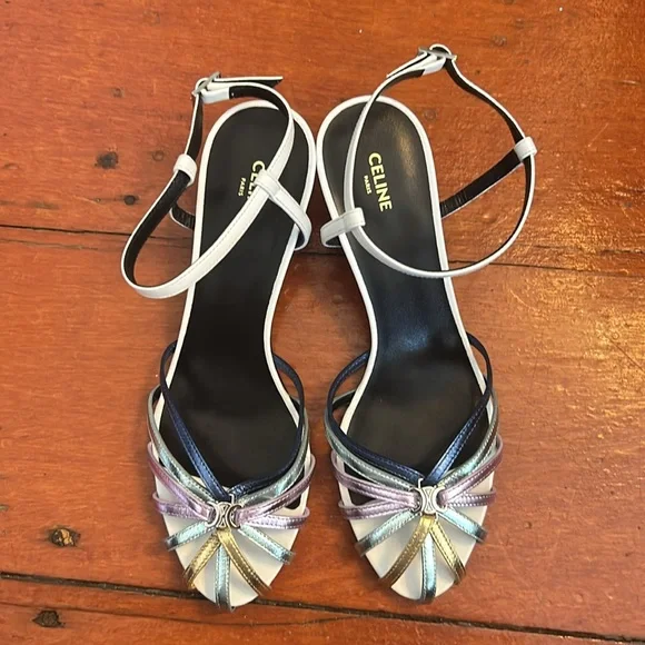 CELINE TRIOMPHE SANDAL IN LAMINATED CALFSKIN & LAMBSKIN - Picture 5 of 7